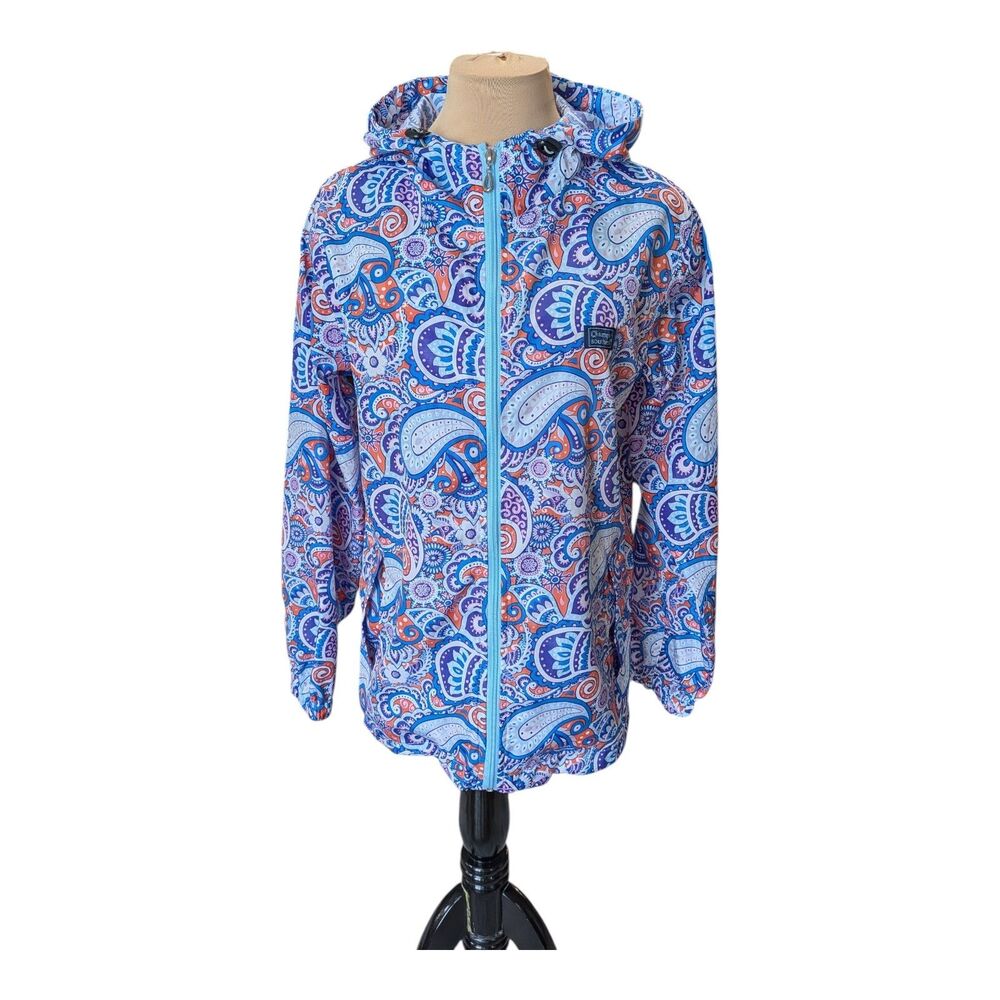 Simply Southern Women's Jacket Multicolor Paisley Size Medium Full Zip Hooded
